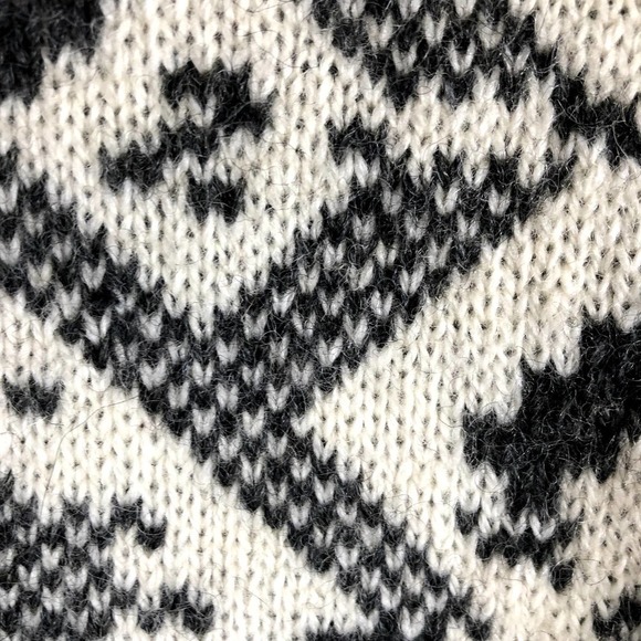 𝅺vintage Puritan Sweater Cream Gray Print Shetland Wool Blend Knit Size Large - Picture 5 of 11